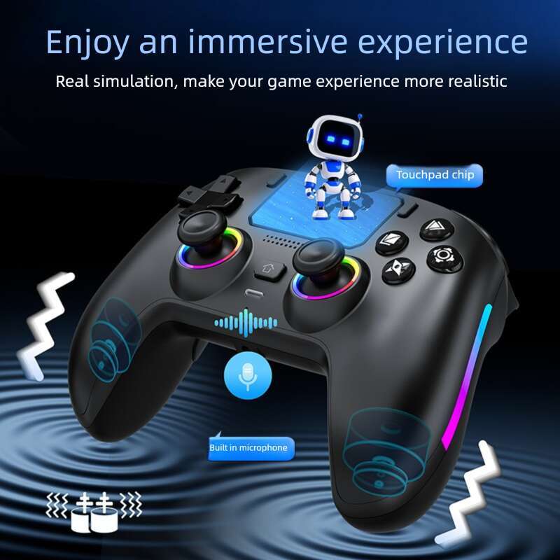 Famous Brand New PS Game Controller With Magnetic Cover RGB Lighting Macro Programming Microphone Wireless Bluetooth Cross Border CKS