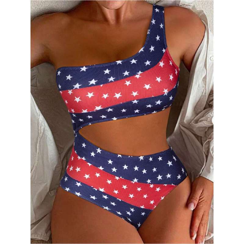 style women, sexy one-shoulder hollow-out slim-fit one-piece swimsuit, new swimsuit for women