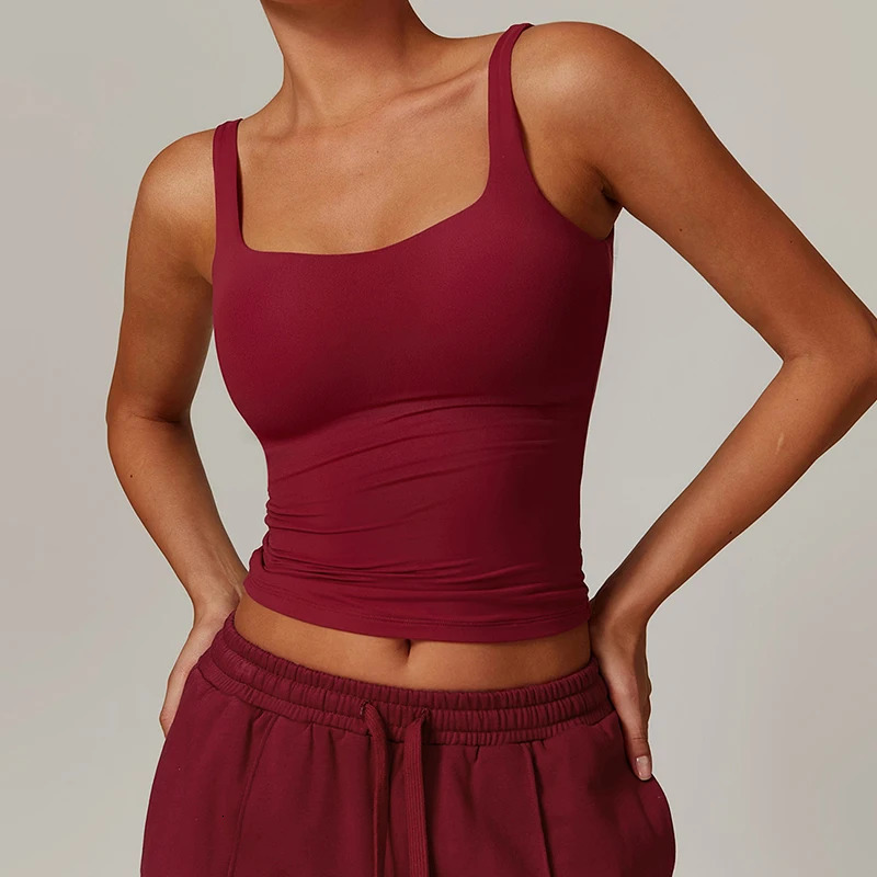 Ctenkevet Womens Workout Yoga Tank Top Quick-Dry Gym Sports Vest Female Running Tight Top Women U-Back Fitness Underwear 260408