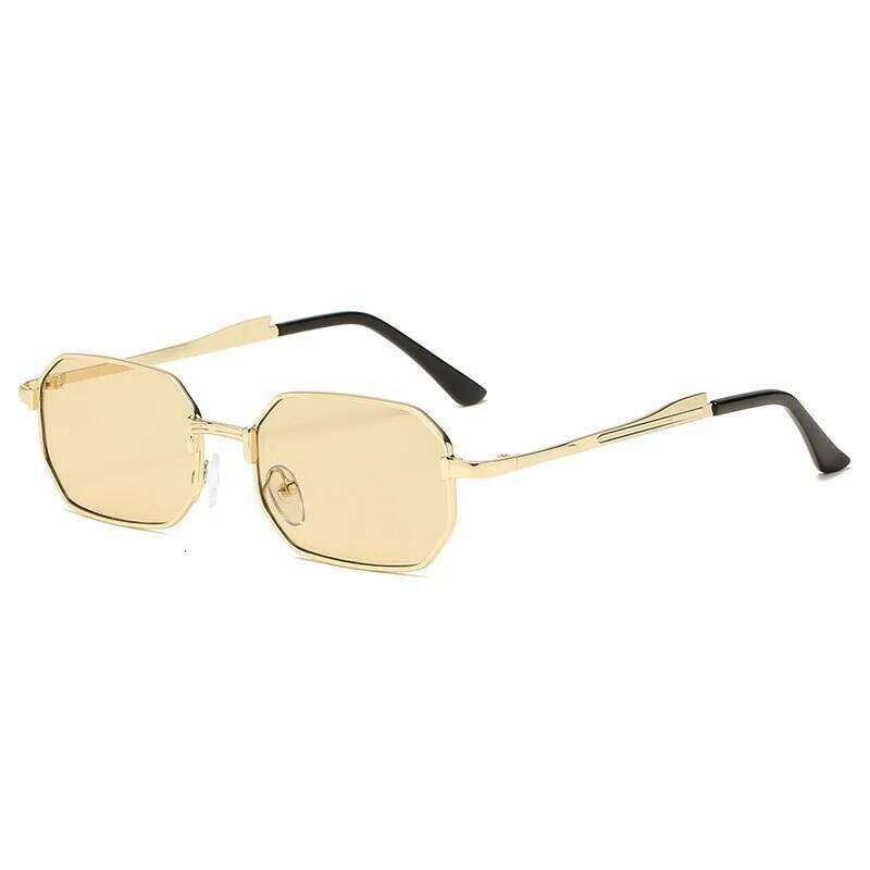 FCV Narrow Sunglasses Men Fashion Rectangle for Women Metal Luxury Brand Classic Sun Glasses 26W0411