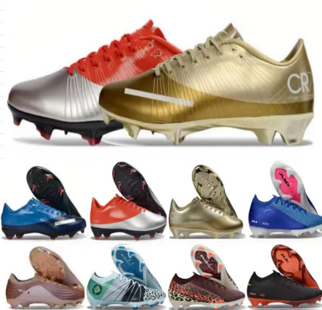 Football Boot Classic Design CR7 Cleats Mens Soccer Shoes Merscurial Vaqors Svperfly 1 CR7 2026 GOAT Elite United Soccer Cleats Gold White DNA Remake Football Boots