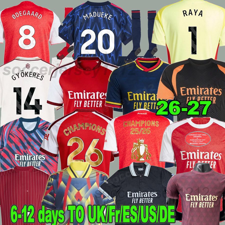 25 26 27 Soccer jerseys Gyokeres Zubimendi football Shirts kit 2025 2026 2027 Men Kids Player Fans SAKA white Saliba Madueke Hincapie jersey G.JESUS Lewis-Skelly Final