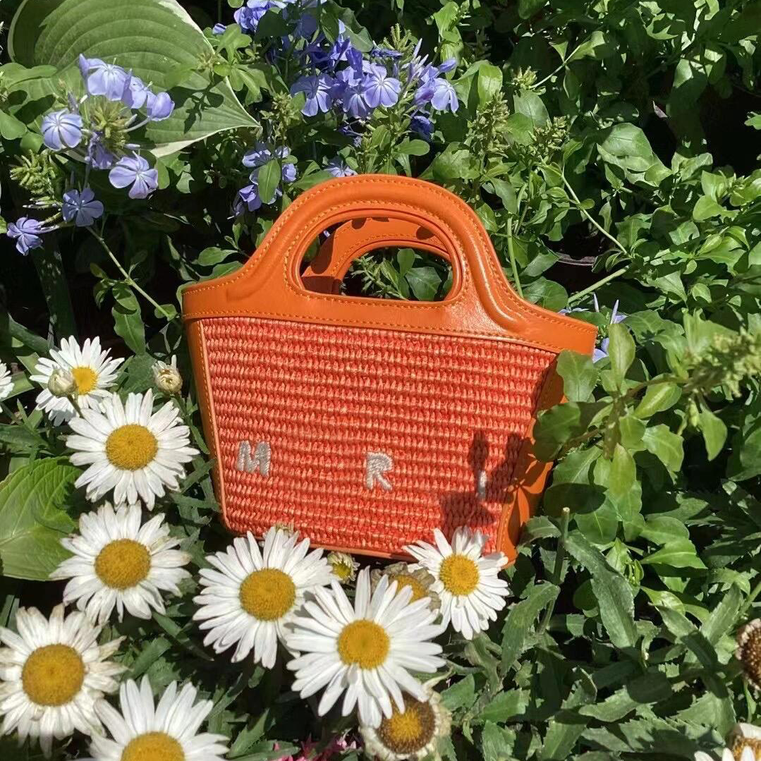 Summer Raffias rattan bag Designer bag Mini Straw Basket bag Luxury handbags weave Beach bag Womens mens woven Shoulder bags tote high quality vacation travel bag