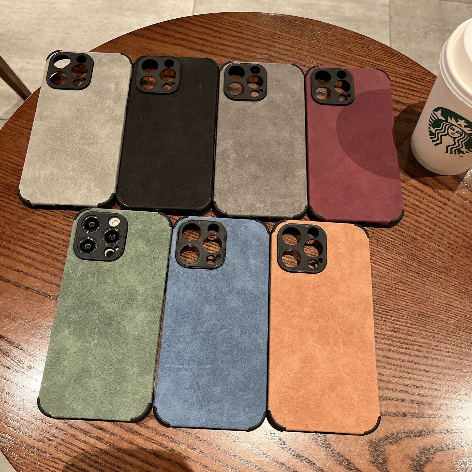 Compatible 12 Solid Color Lambskin 13 Full Protection Anti-drop XR Soft Phone Case Apple 11