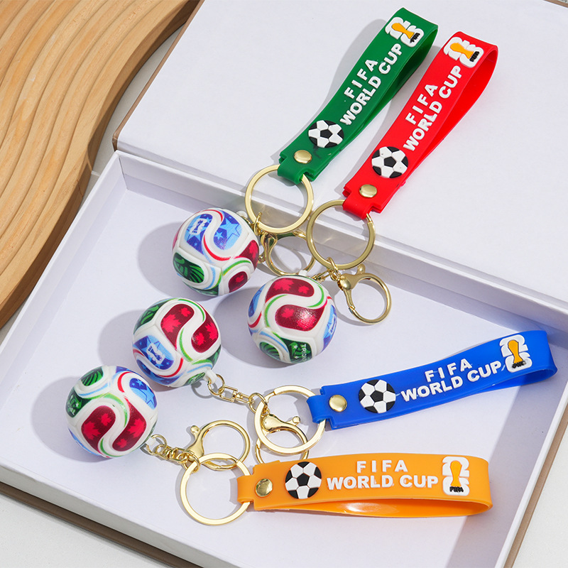2026 US-Canada-Mexico World Cup Keychains Fan Peripheral Souvenirs Football Pendants Creative Cartoon Gifts