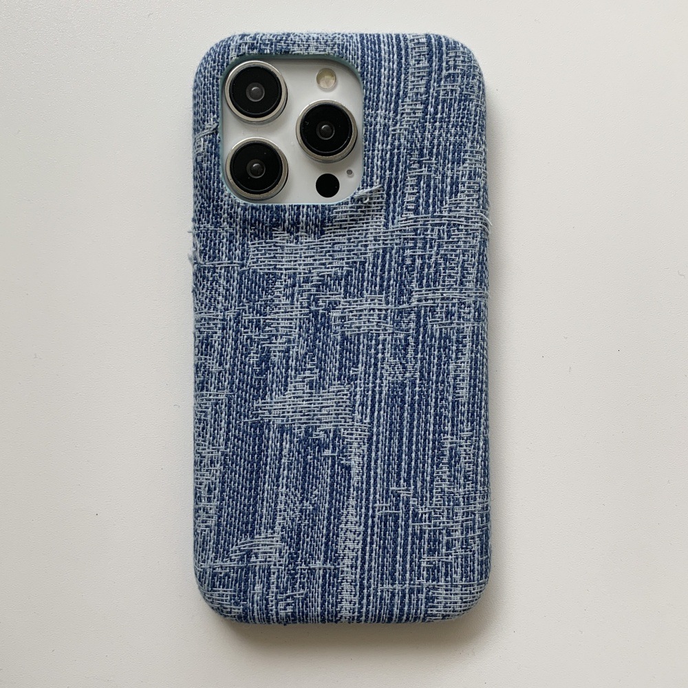 Suitable for Apple 17/16PRO simple denim phone case iPhone15/14PRO solid color protective cover 13 niche