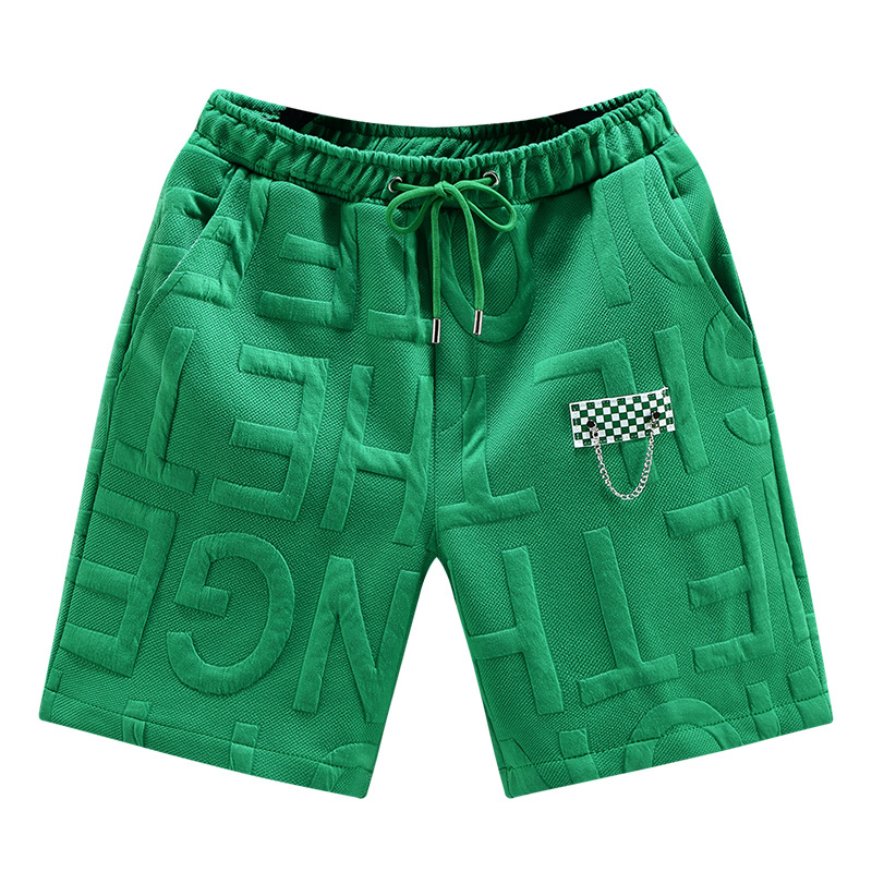 Letters Men's Shorts Size 5Xl 6Xl 7Xl Fashion Knitted Men Comfortable Elastic Waist Clothing Male Breathable Short Trousers