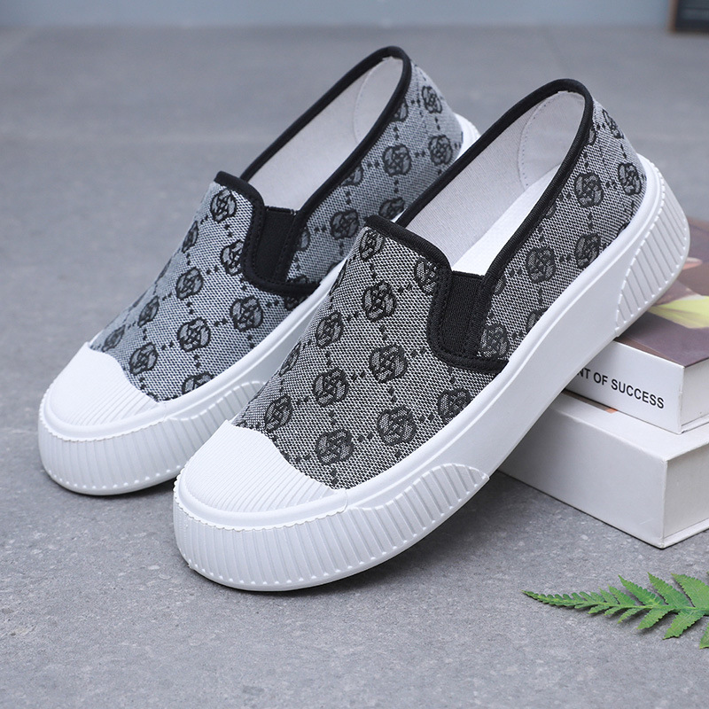 Fashionable women's shoes 2026 spring/summer new print design breathable canvas shoes versatile and comfortable casual shoes free shipping