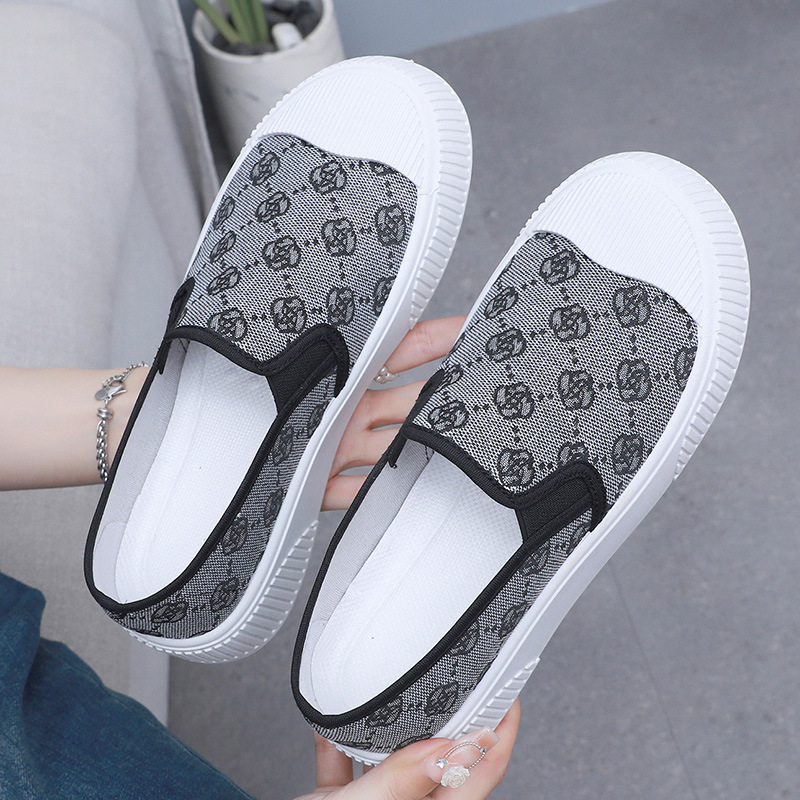 Fashionable women's shoes 2026 spring/summer new print design breathable canvas shoes versatile and comfortable casual shoes free shipping