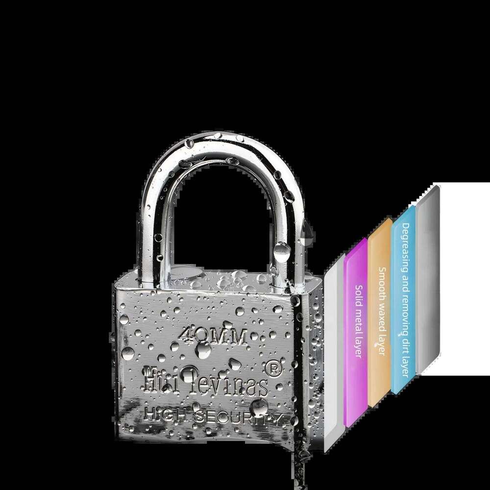 Stainless Steel Padlock Household Anti-Theft Anti-Pick Waterproof Rustproof Dormitory Lock for Lockers - Durable Security So