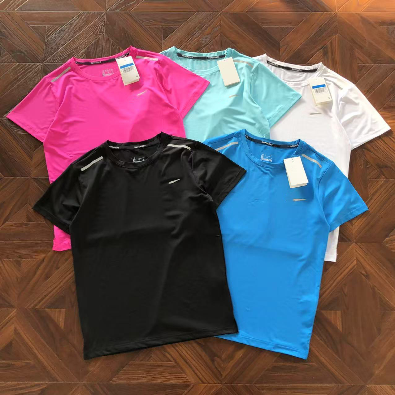 Mens T Shirt Shorts Reflective Gym Running Quick Dry Workout Pants Sportswear Tshirts Reflective Safety Breathable Fitness Summer Jogging Top Bottoms