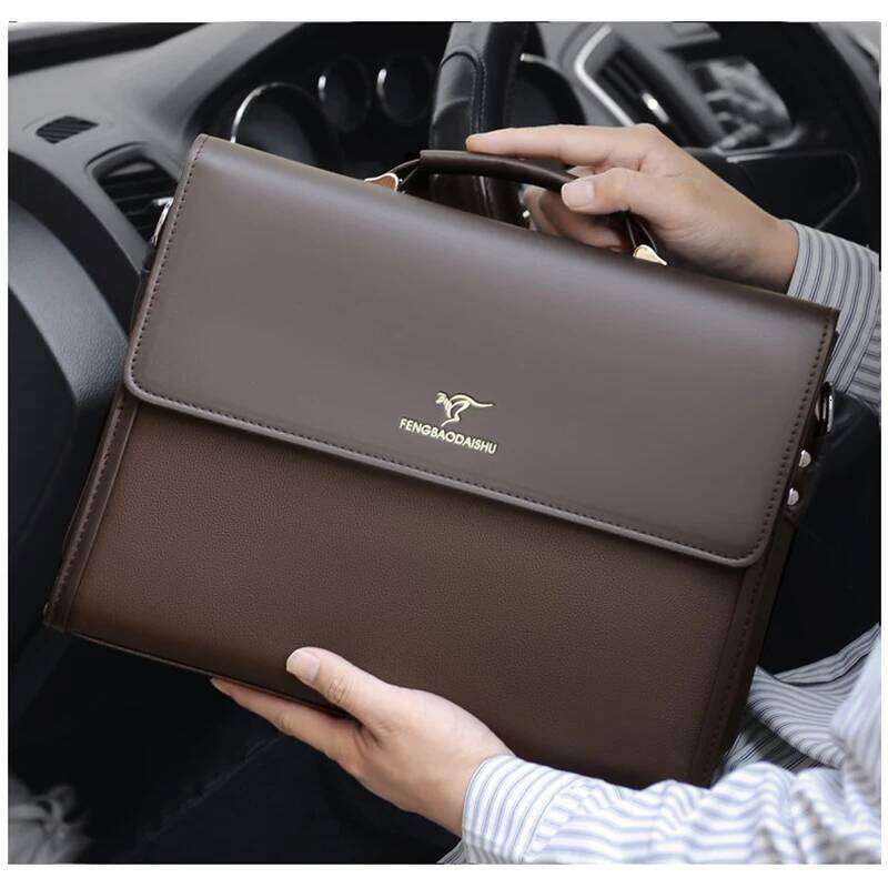 Leather Luxury Briefcases For Men Designer Work Business Tote Bolsas Black Handbag Shoulder Lawyer Square A Side Crossbody Bag SENYY