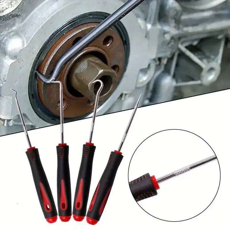 4pcs oil seal screwdriver set - maintenance precision picker hook set, car O-ring and gasket disassembly tool
