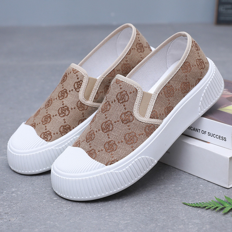Fashionable women's shoes 2026 spring/summer new print design breathable canvas shoes versatile and comfortable casual shoes free shipping