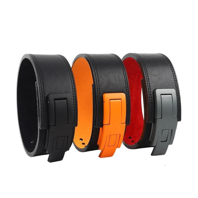 Leather Weightlifting Belt Cowhide Lever Buckle Waist Support Powerlifting Strong Squat Deadlift Gym Training Fitness Workout 260410
