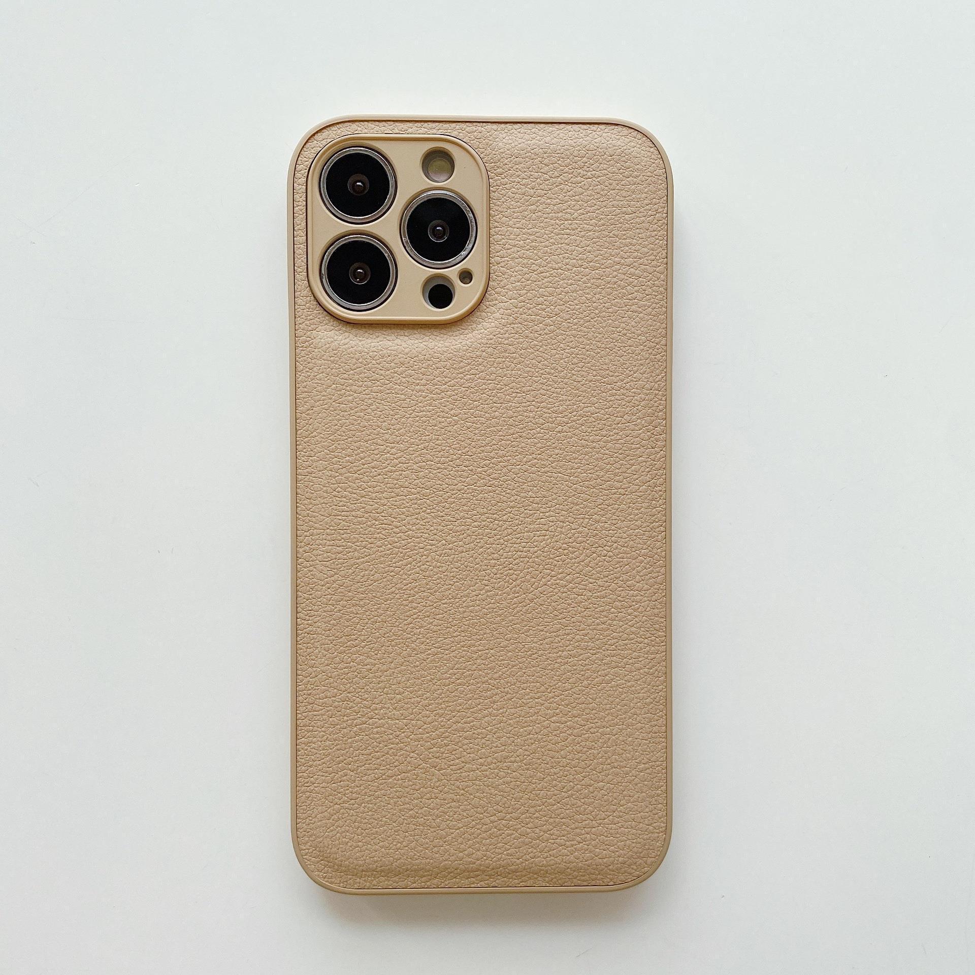 Solid Color Leather Compatible with iPhone 13 Pro Max Phone Case 12 Apple 11 Silicone XR/X Full Coverage 14 Cross-Border 15