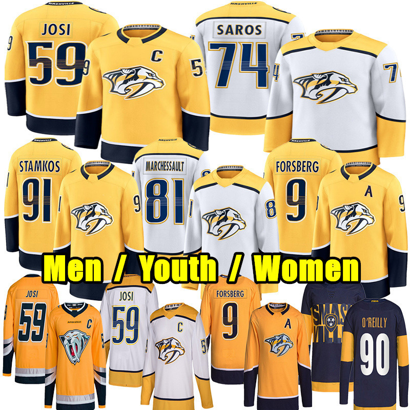 59 Roman Josi nashville hockey jersey predator jersey 91 Steven Stamkos Ryan OReilly Filip Forsberg Juuse Saros Skjei Matthew Wood Jonathan Marchessau