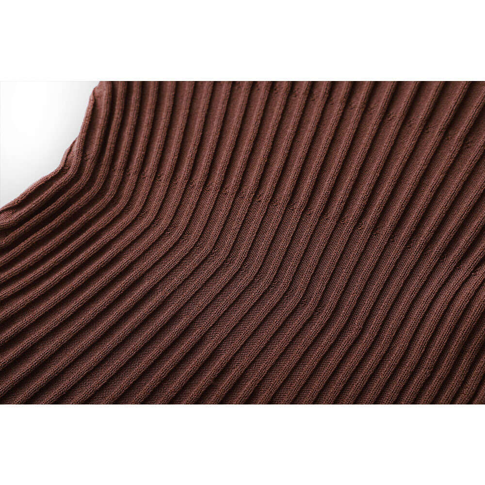 2026 Spring k30 New Designer Minimalist Style Irregular Ribbed Slimming Knitted Dress