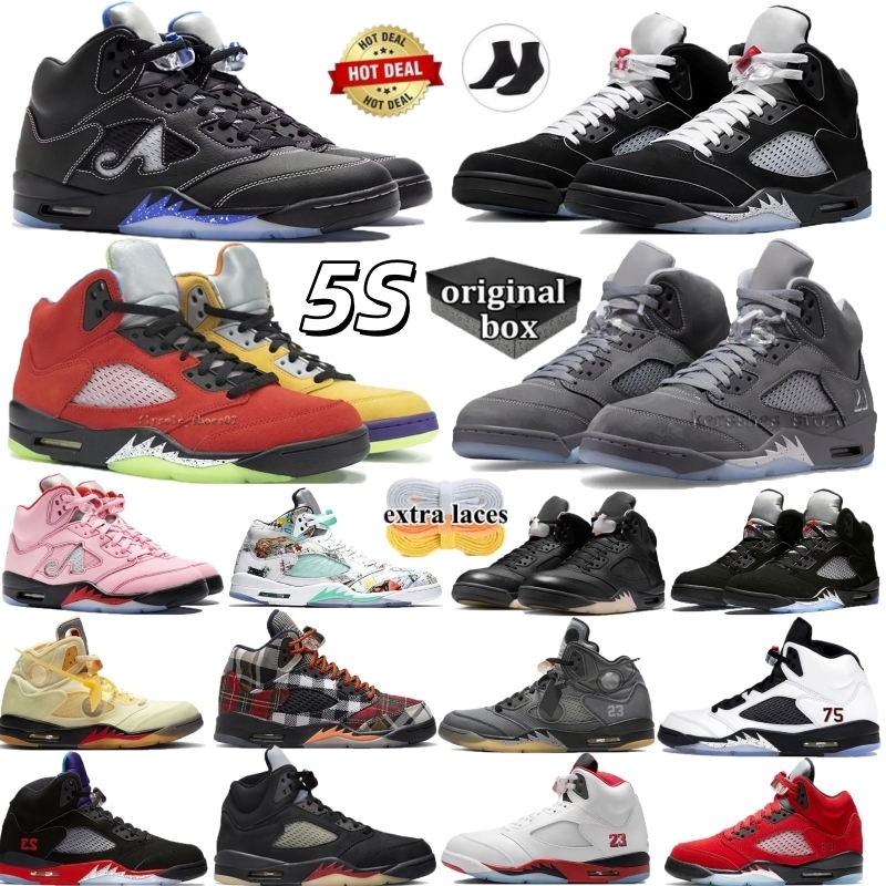 Designer Shoes Basketball Shoes 5s White Cement Fire RedThunder Brick Metallic Reimagined wolf gray 5S Cool Grey University Blue Men Women Sneakers