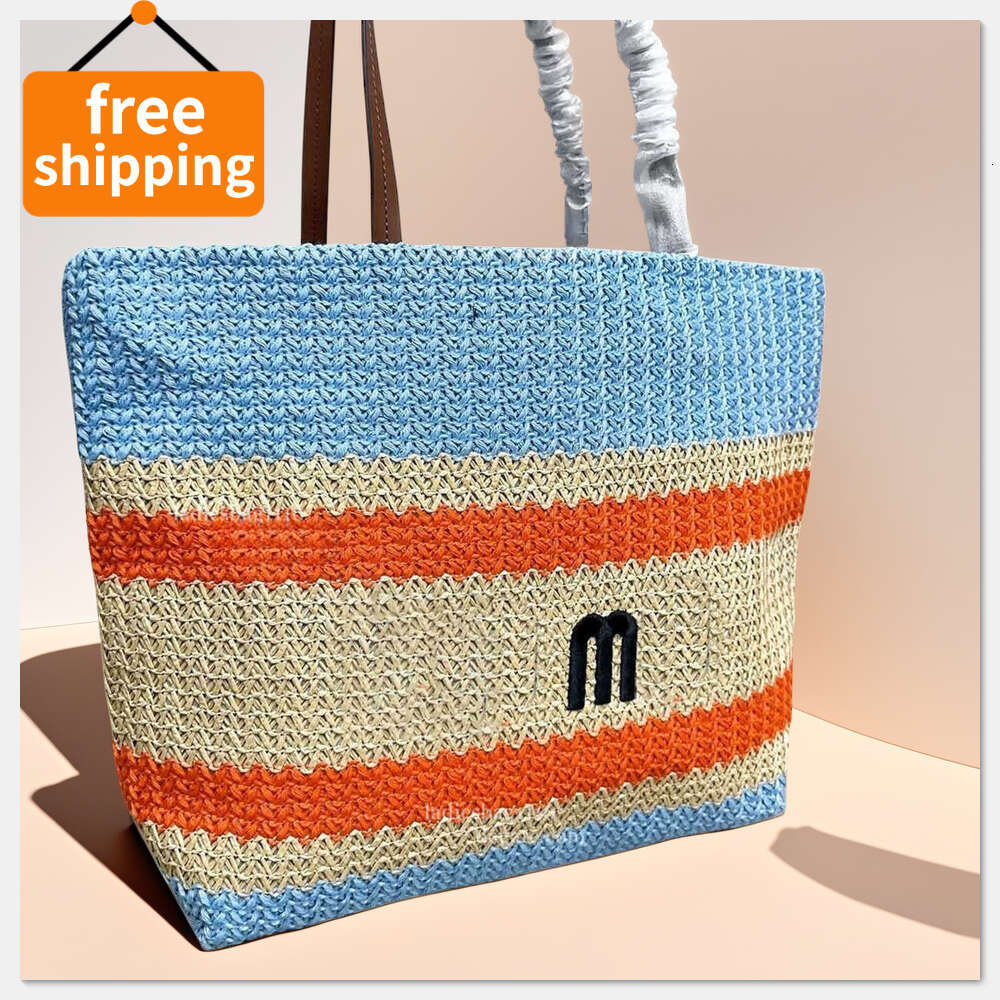 10A Totes Designer Rainbow Raffia Tote Bag Woven Tote Bag Crossbody Weave Hobo Beach Bag Summer School Handbag Shoulder Beach Travel Handbag c