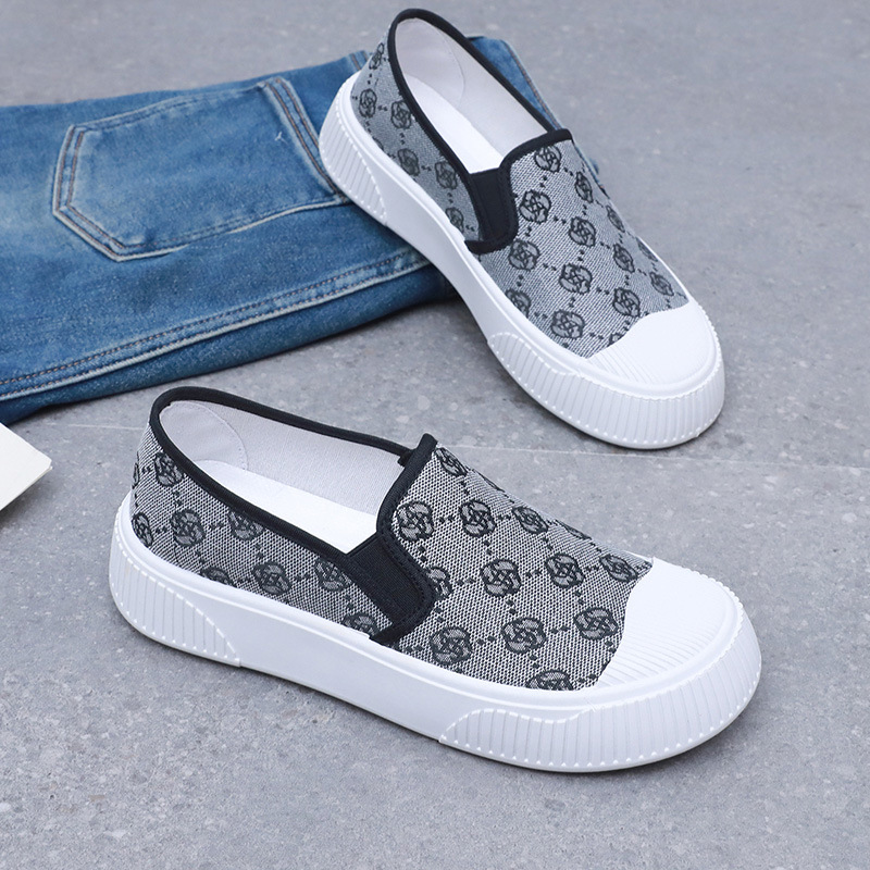 Fashionable women's shoes 2026 spring/summer new print design breathable canvas shoes versatile and comfortable casual shoes free shipping