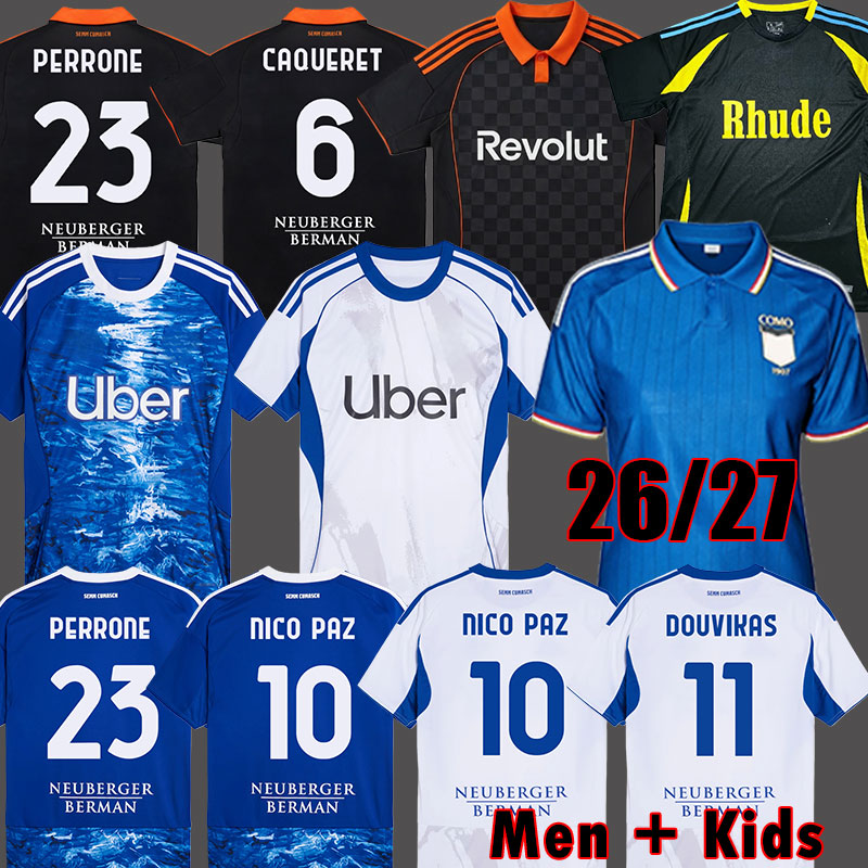 26 27 Como Mens Soccer Jerseys football jersey football kits GABRIELLONI CUTRONE FADERA STREFEZZA CERRI PERRONE VERDI BASELLI 25 26 como Home Away 3rd 99