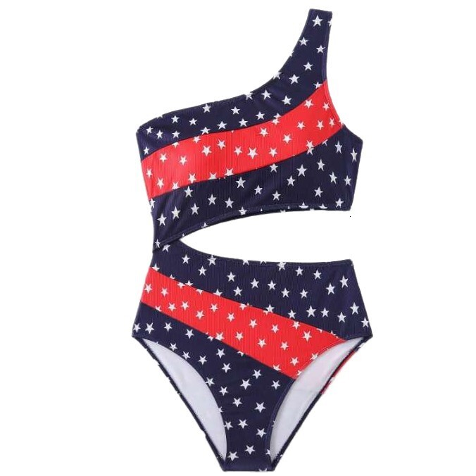 style women, sexy one-shoulder hollow-out slim-fit one-piece swimsuit, new swimsuit for women