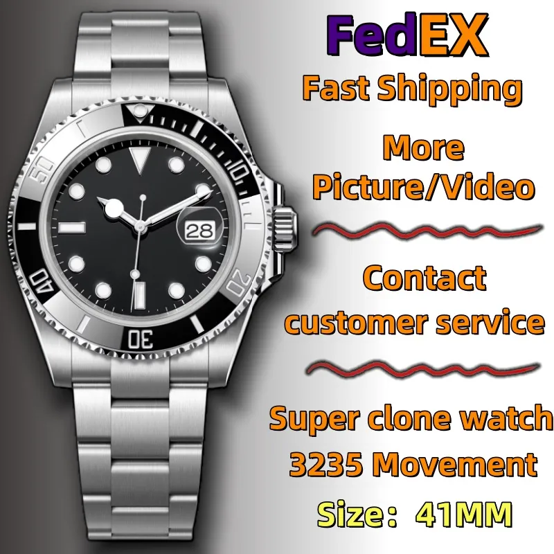 Clean Factory Super Clone Watch 41MM Mens Watch Designer Watches Top-3235 Movement Automatic Machinery Ceramic Bezle Sapphire Glass Glide Lock Diving Watch With40