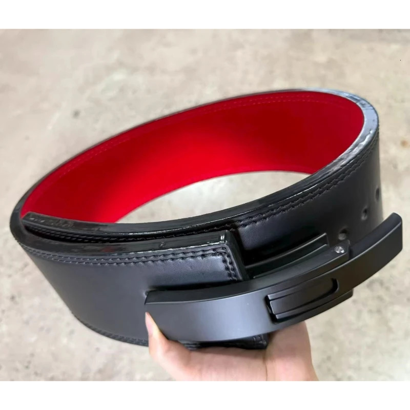 Leather Weightlifting Belt Cowhide Lever Buckle Waist Support Powerlifting Strong Squat Deadlift Gym Training Fitness Workout 260410