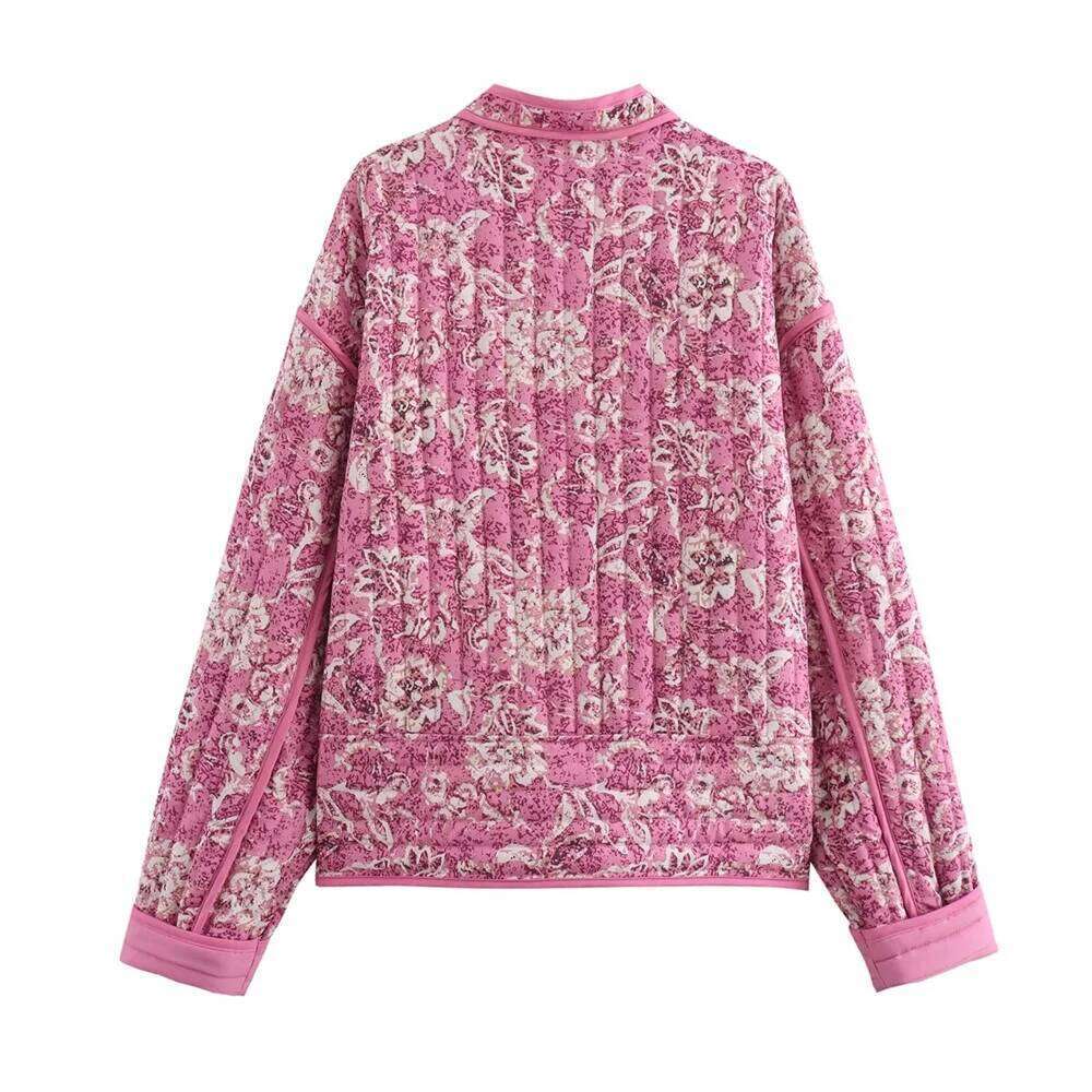 European American Style Women s New Fashionable versatile Long Sleeved Loose And Slimming Printed Cotton Jacket MAKOUFEI