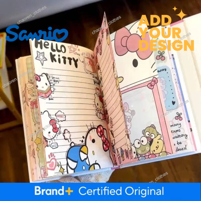 Sanrio Notebook Hellokitty Kawaii Female Triple Fold Full Color Inner Page Student Handbooks High Beauty Student Stationery Gift
