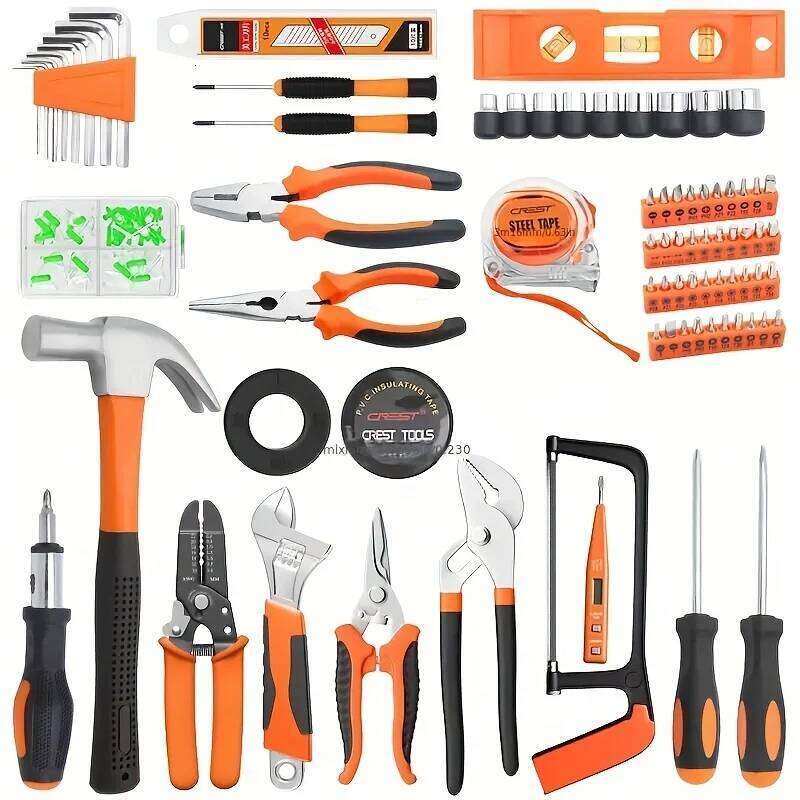 orange multi-tool set, Hardware Set, Manual DIY Toolbox Tools, Durable, Essential For Furniture