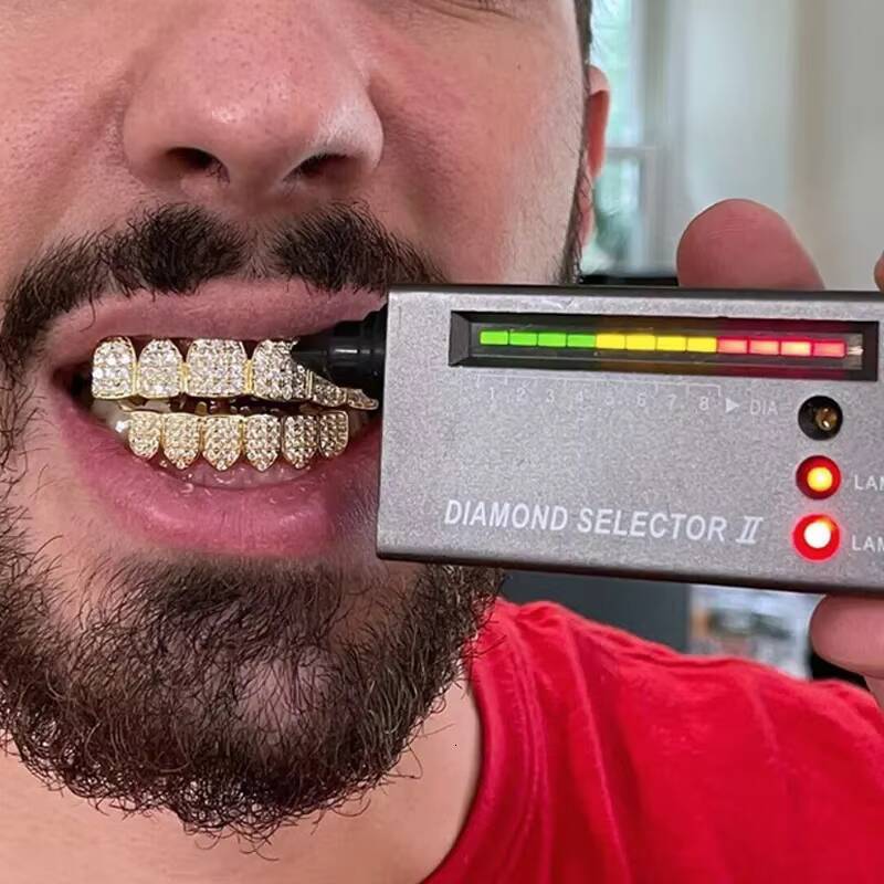 Custom Personalized VVS Moissanite Diamond Dental Grills Mens Hip Hop Jewelry 925 Sterling Silver Iced Out Grillz for Teeth