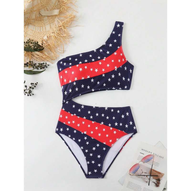style women, sexy one-shoulder hollow-out slim-fit one-piece swimsuit, new swimsuit for women