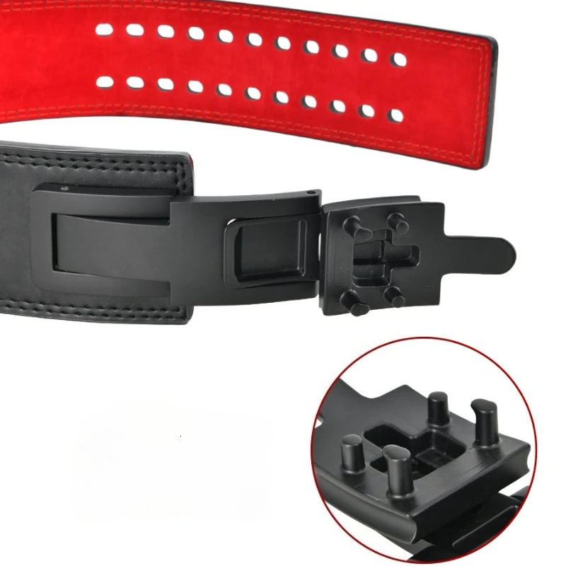 Leather Weightlifting Belt Cowhide Lever Buckle Waist Support Powerlifting Strong Squat Deadlift Gym Training Fitness Workout 260410