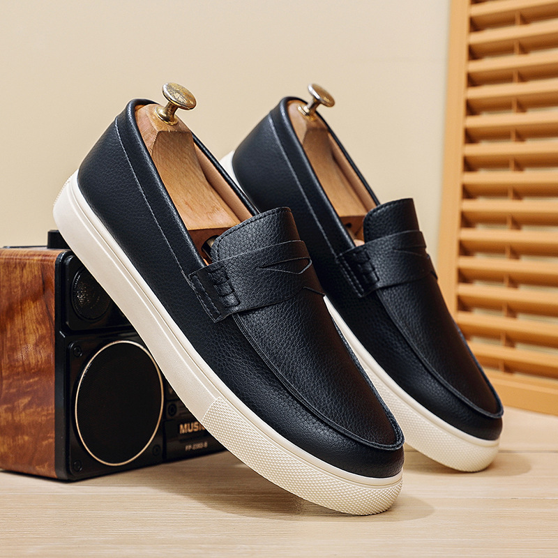 Classic design luxury 2026 Men's Genuine Leather Penny Loafers Casual Slip On Driving Moccasins Breathable Walking Shoes free shipping