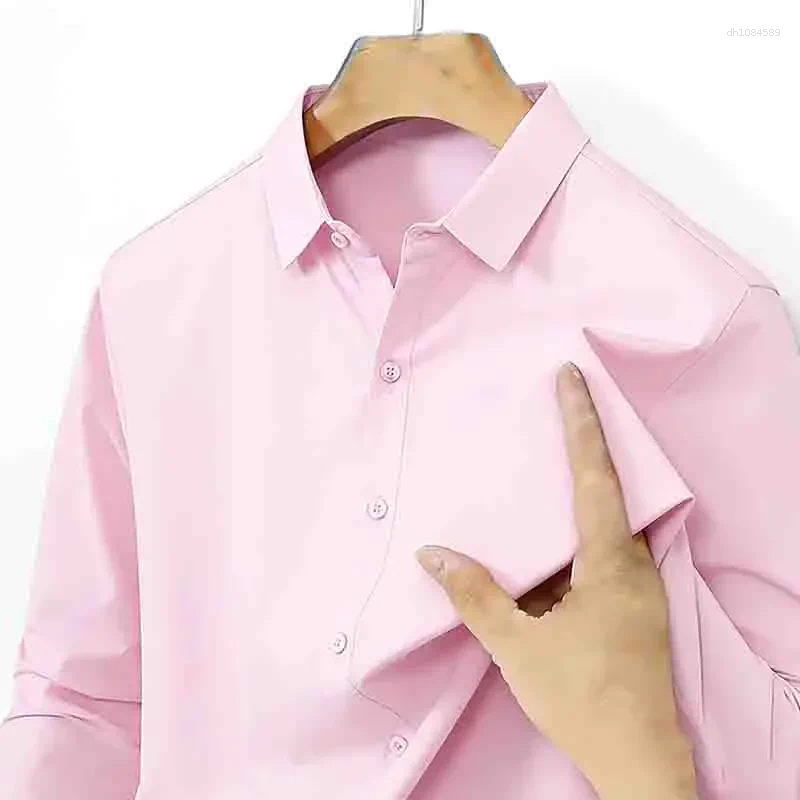 Men's T Shirts Stretch Long Sleeve Dress Shirt Wrinkle-Resistant Business Casual Button Up Top