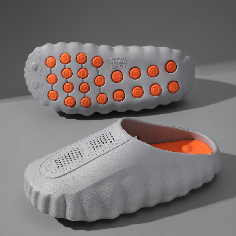 Free shipping 2026 luxury Baotou cool slippers men in summer thick soled massage granular sports worn outside