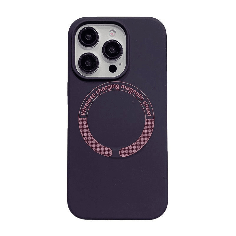 Liquid silicone case suitable iPhone 17, magnetic, full coverage for Apple 14 Pro Max, solid color hard case, thickened