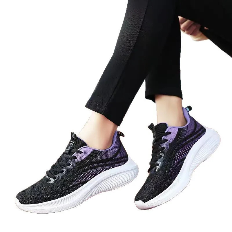 Breathable Lace-up Running Shoes for Women Air Cushion Athletic Sneakers Lightweight Air Mesh Outdoor Sports Training Shoes 260409