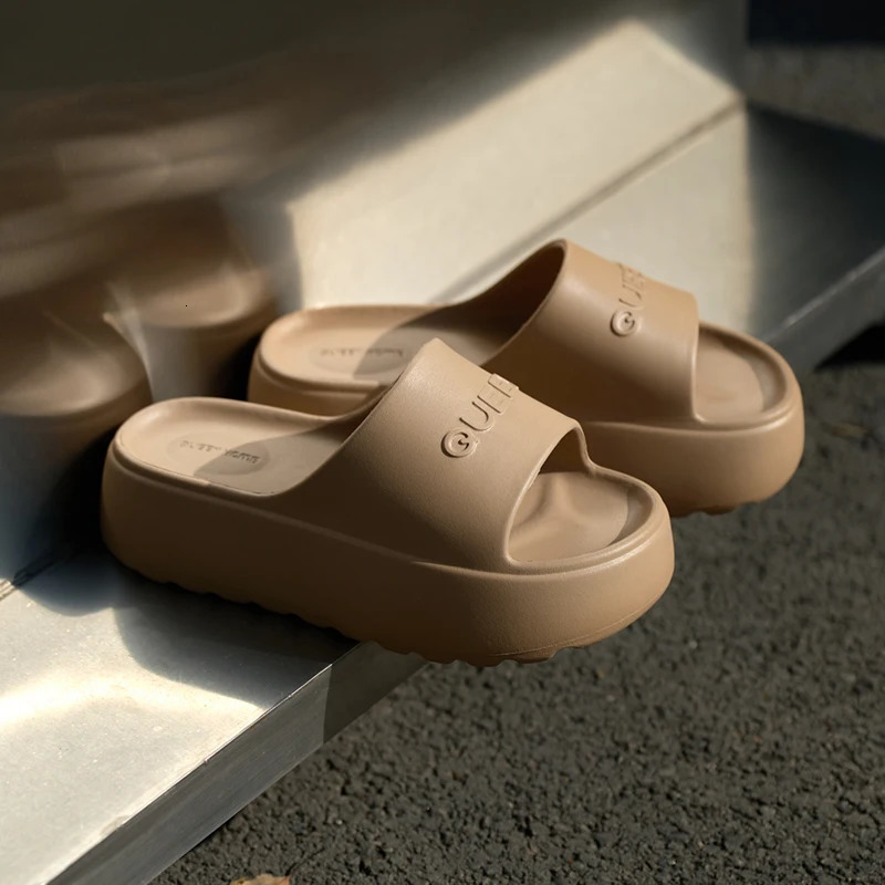 Stylish Women Slippers 6cm Thick Sole Pressure Distribution Soft Bouncy Comfort Beach Sandals Anti Slip Lightweight Shoes 260409