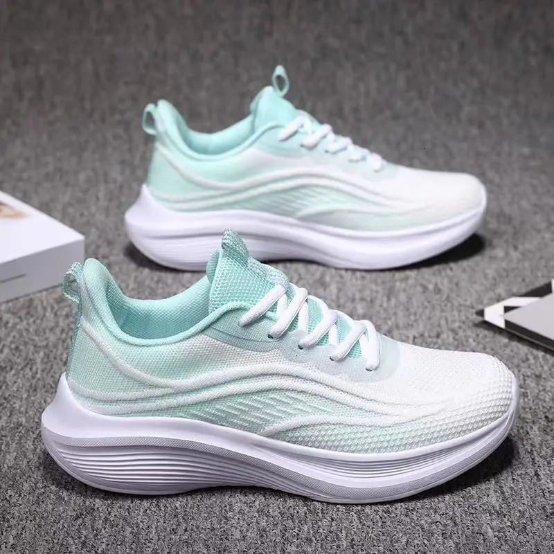 Breathable Lace-up Running Shoes for Women Air Cushion Athletic Sneakers Lightweight Air Mesh Outdoor Sports Training Shoes 260409