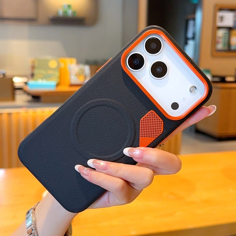 Suitable for phone cooling iPhone 17 magnetic Apple 15/16 hard case, 16 Pro breathable