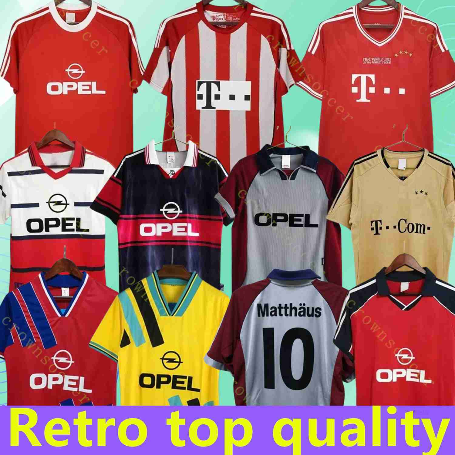 Retro MATTHAUS soccer Jerseys Bayerns 1993 95 96 97 98 99 2000 04 05 10 11 12 13 14 15 17 18 ROBBEN LAHM MULLER JAMES LEWANDOWSKI KLINSMANN Munichs cl