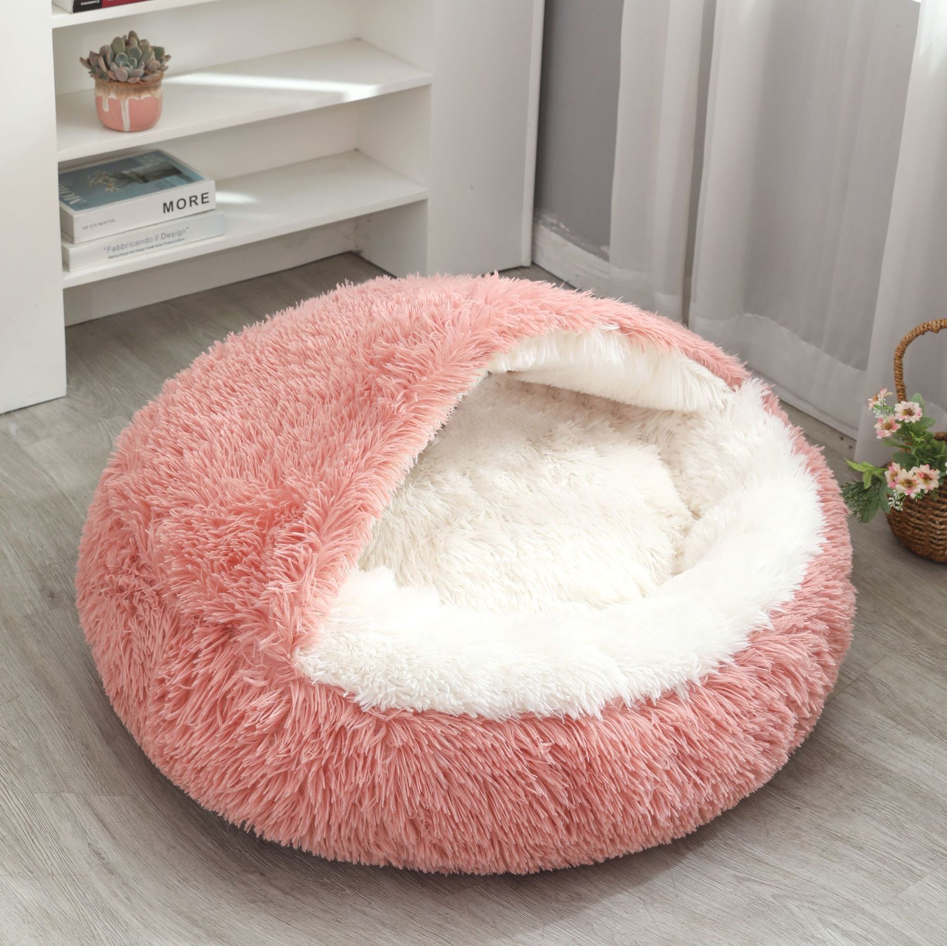 YL-38477 Customized Multi-Color Pet Bed, Winter Warmth with Cover, Pet Mat to Prevent Kicking, Comes with Blanket, Dog Bed, Semi-Enclosed Soft, Semi-P