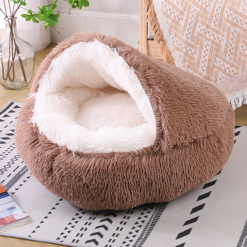 YL-38475 Custom Multi-Color Pet Bed, Winter Warmth with Cover, Pet Mat to Prevent Kicking, Comes with Blanket, Dog Bed, Semi-Enclosed Soft, Semi-Padde