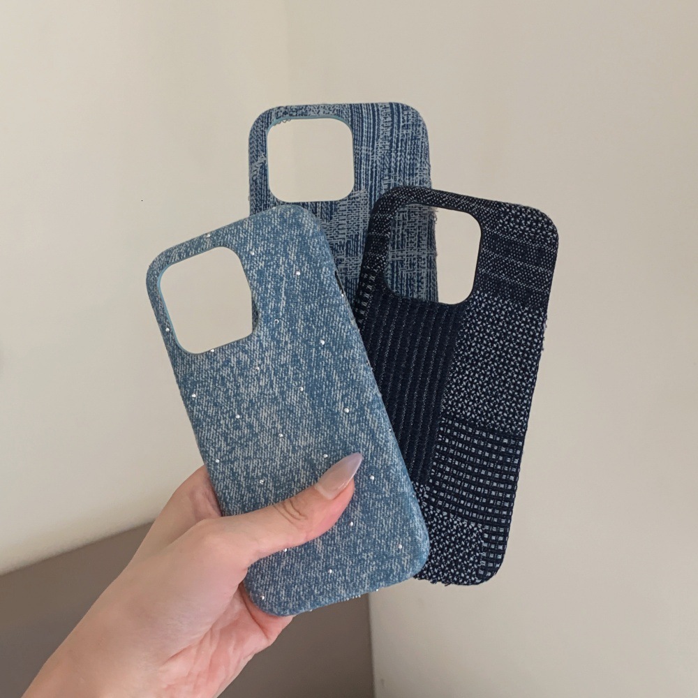 Suitable for Apple 17/16PRO simple denim phone case iPhone15/14PRO solid color protective cover 13 niche