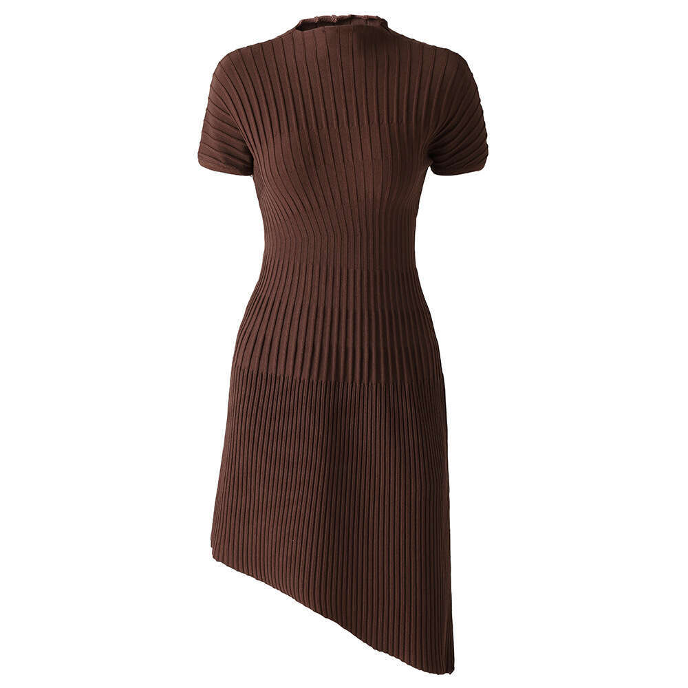 2026 Spring k30 New Designer Minimalist Style Irregular Ribbed Slimming Knitted Dress