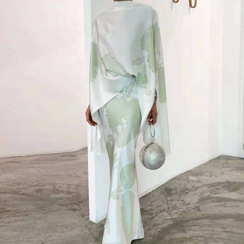 Vintage High Street Skirts Suits Spring Women Fashion Floral Print Party Set Casual Loose Asymmetric Commuter Outfits New MAKOUFEI