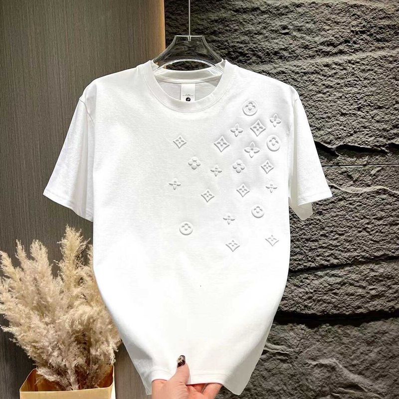 Stylish and slimming printed half-sleeve T-shirt, new summer model, round-neck pullover, men's thin short-sleeve breathable shirt